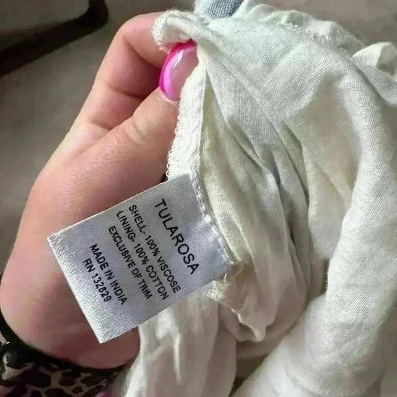 Tularosa x Revolve Blue white Gingham Halter top Pom Pom NWT Size Medium - Picture 5 of 5